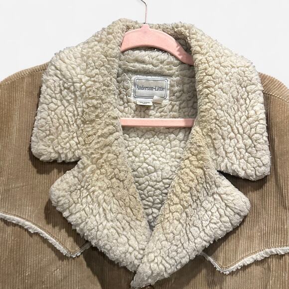 Vintage Marlboro Man Corduroy Trucker Coat Lined With Shearling Boho Chic - Picture 4 of 8